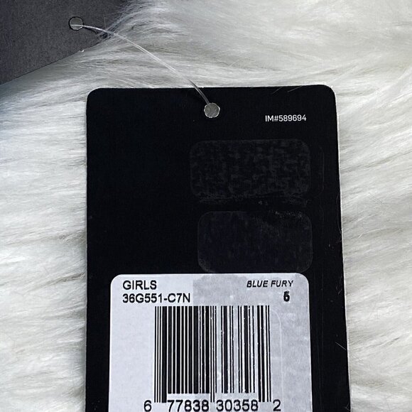 NEW NIKE TEE JUST DO IT Athletic Cut T-Shirt Girls Size 5 Blue Fury - Picture 7 of 7